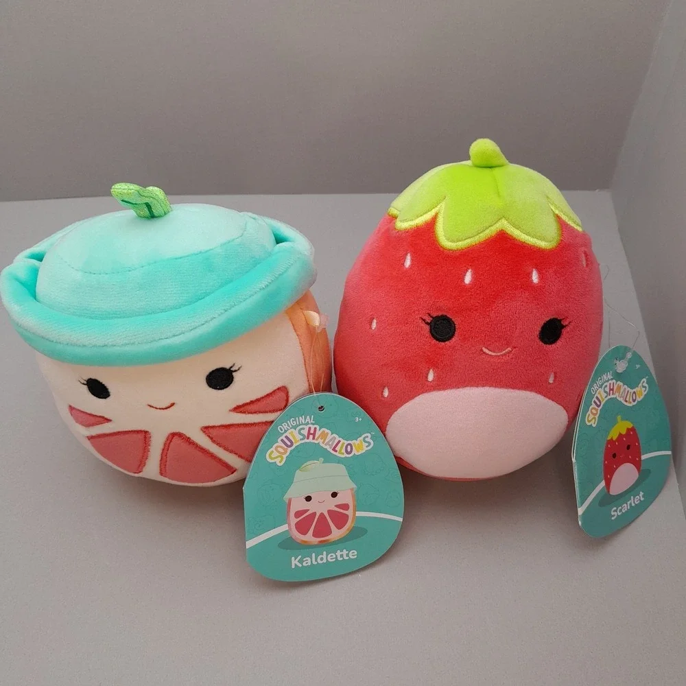 Squishmallows Fruit‎ Plush Lot 2 Scarlet Strawberry & Kaldette Grapefruit 5